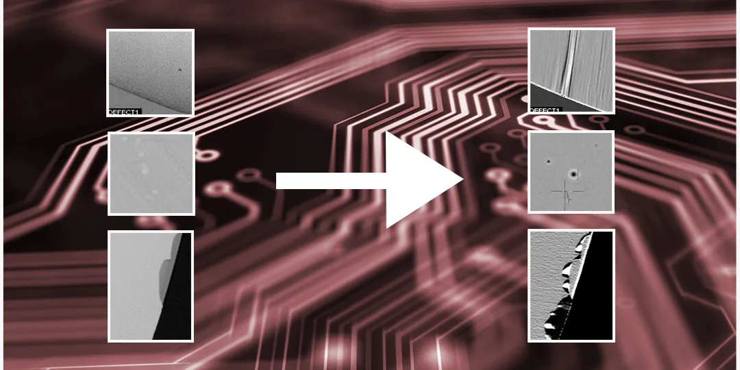 Graphic of defect without and with PDS technology